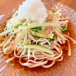 夏バテ対策‼️香味野菜たっぷり‼️冷やしうどん